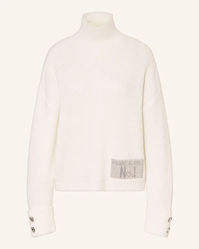 MARC AUREL Pullover mit Schmucksteinen Weiss