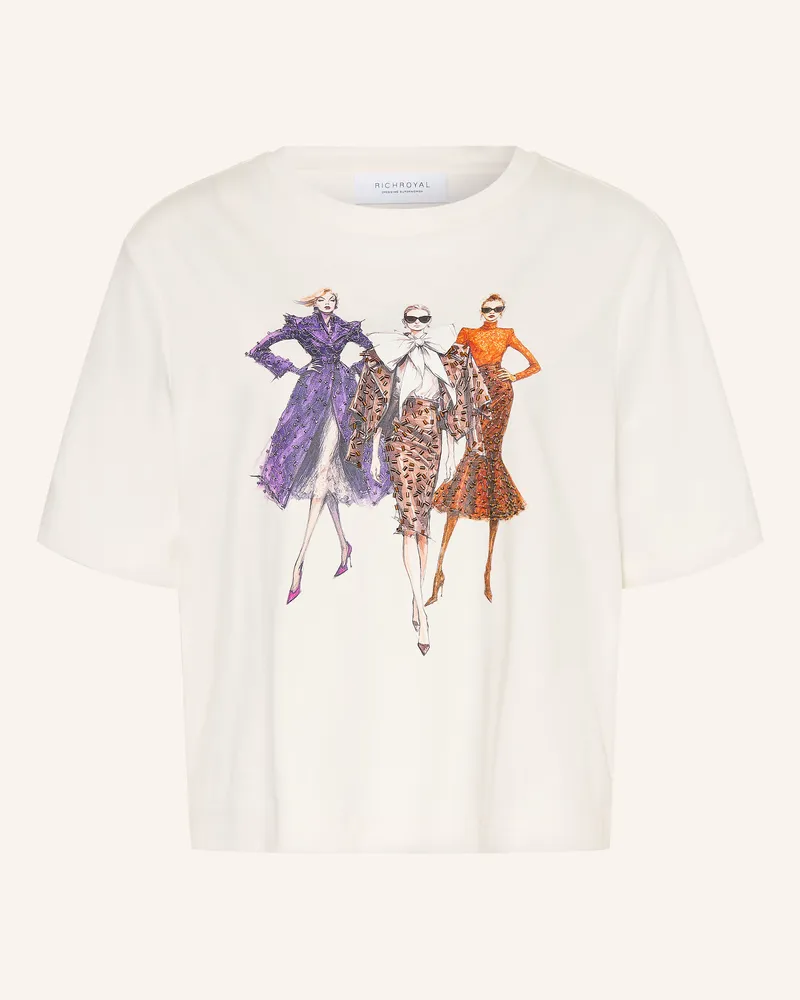 Rich&Royal T-Shirt Mit Schmuckperlen weiss Ecru