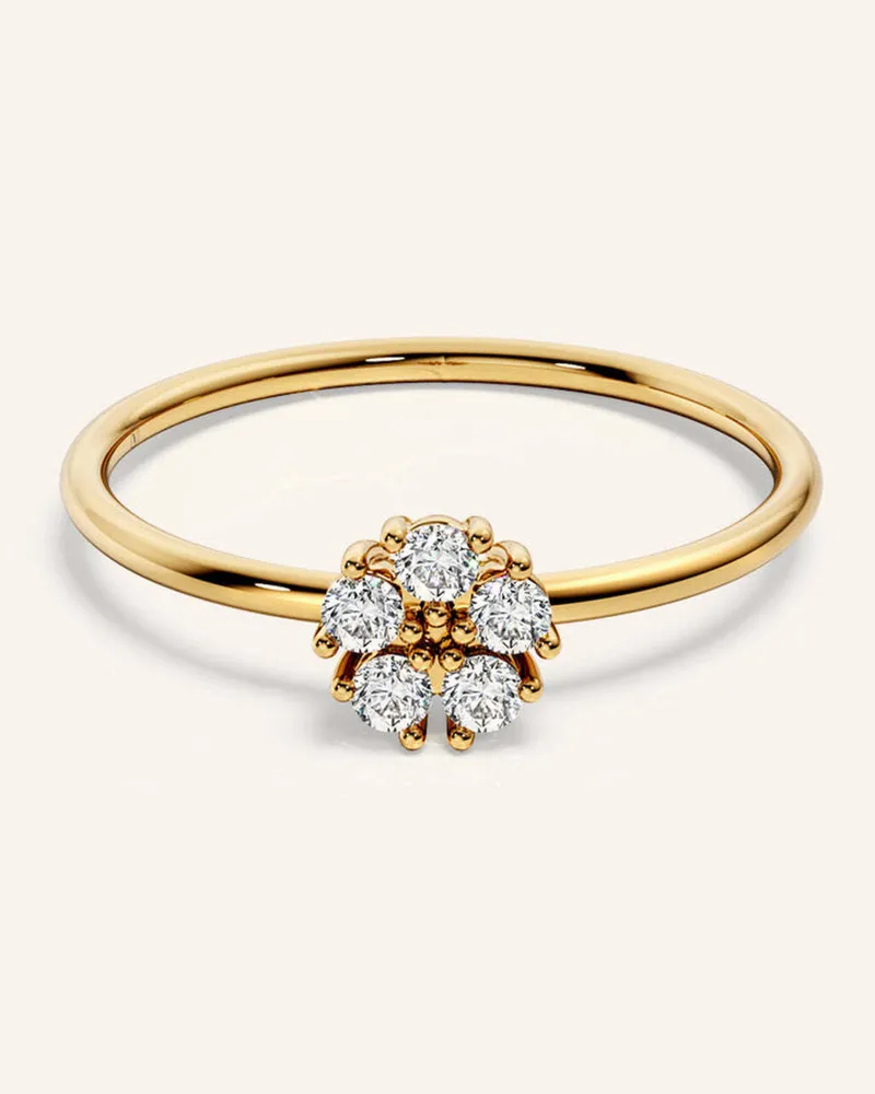 VEYNOU Ring Aus 14 Karat Gelbgold Und 0,18ct. Lab-Grown Diamanten gold Gold