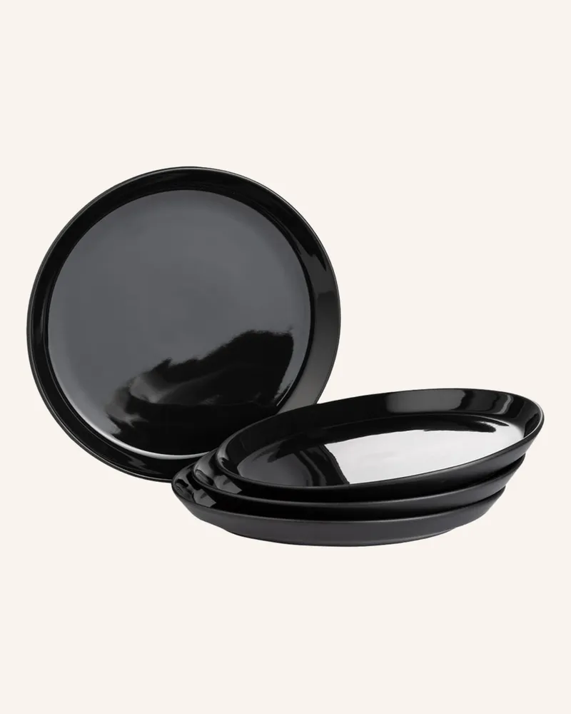 Marc O'Polo 4er-Set Frühstücksteller Moments grau Schwarz