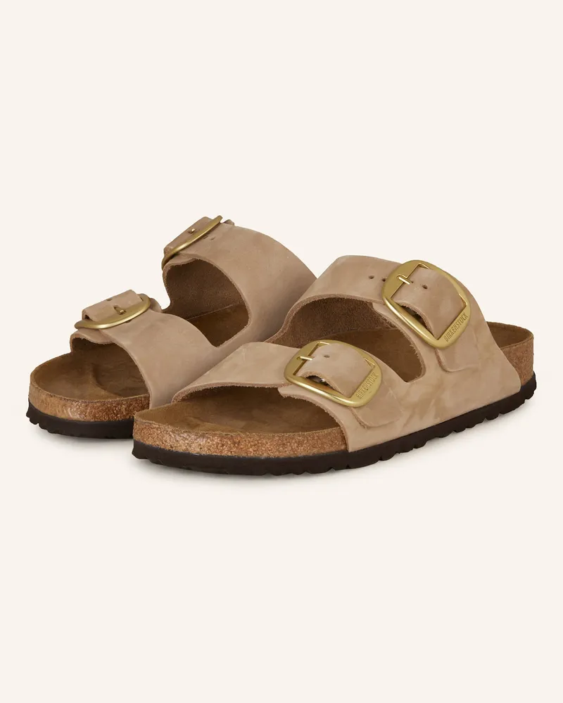 Birkenstock Pantoletten Arizona Big Buckle Lenb beige Hellbraun