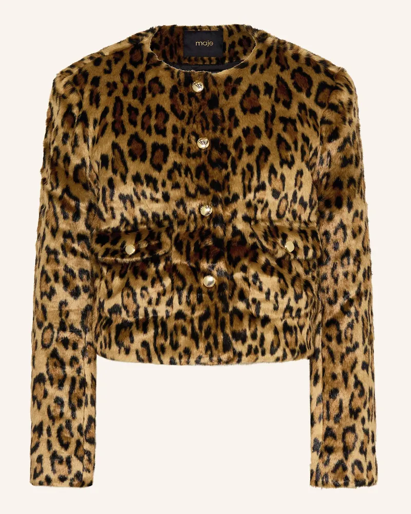 Maje Kunstfell-Jacke Beige