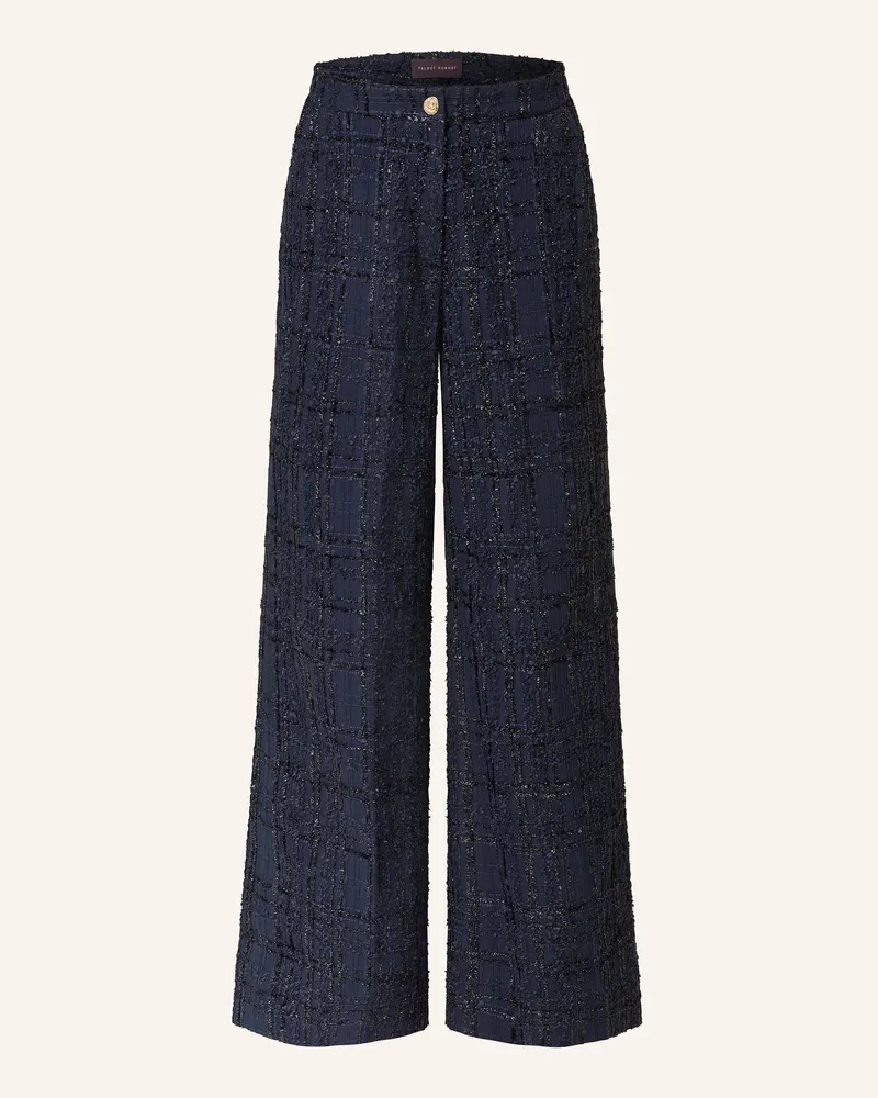Talbot Runhof Marlenehose aus Tweed mit Glitzergarn Dunkelblau