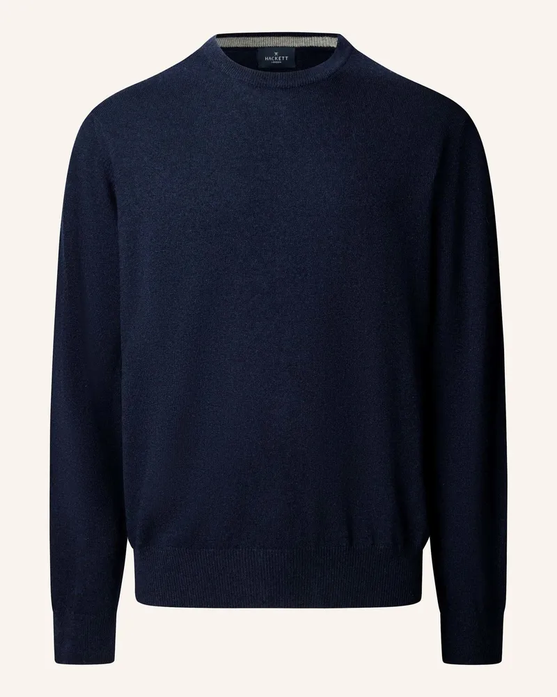 Hackett Pullover Merino Cash Mix Crew blau Blau