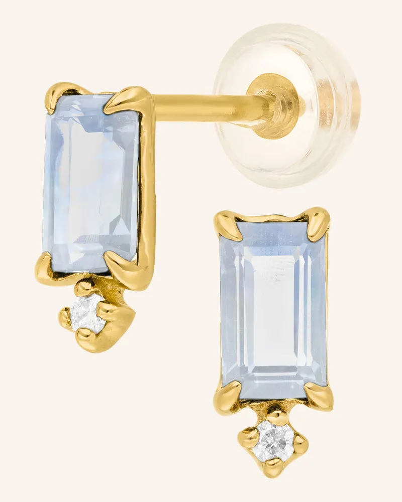 Leaf Ohrstecker Mondstein Aus 14 Karat Gelbgold gold Gold