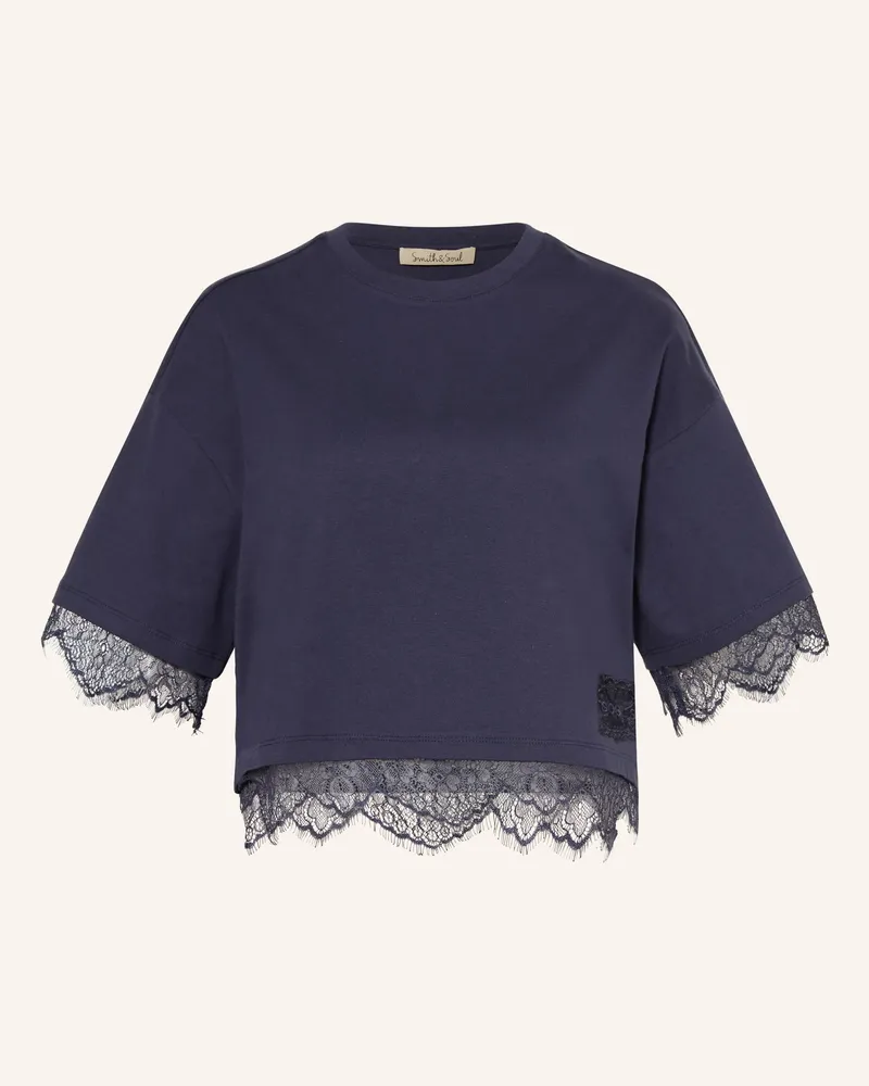 Smith & Soul T-Shirt Mit Spitze blau Dunkelblau