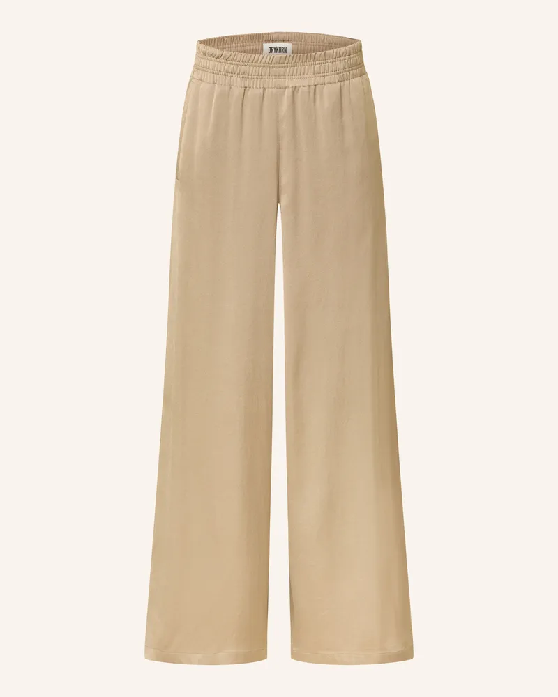 Drykorn Marlenehose Ceiling Aus Satin beige Hellbraun