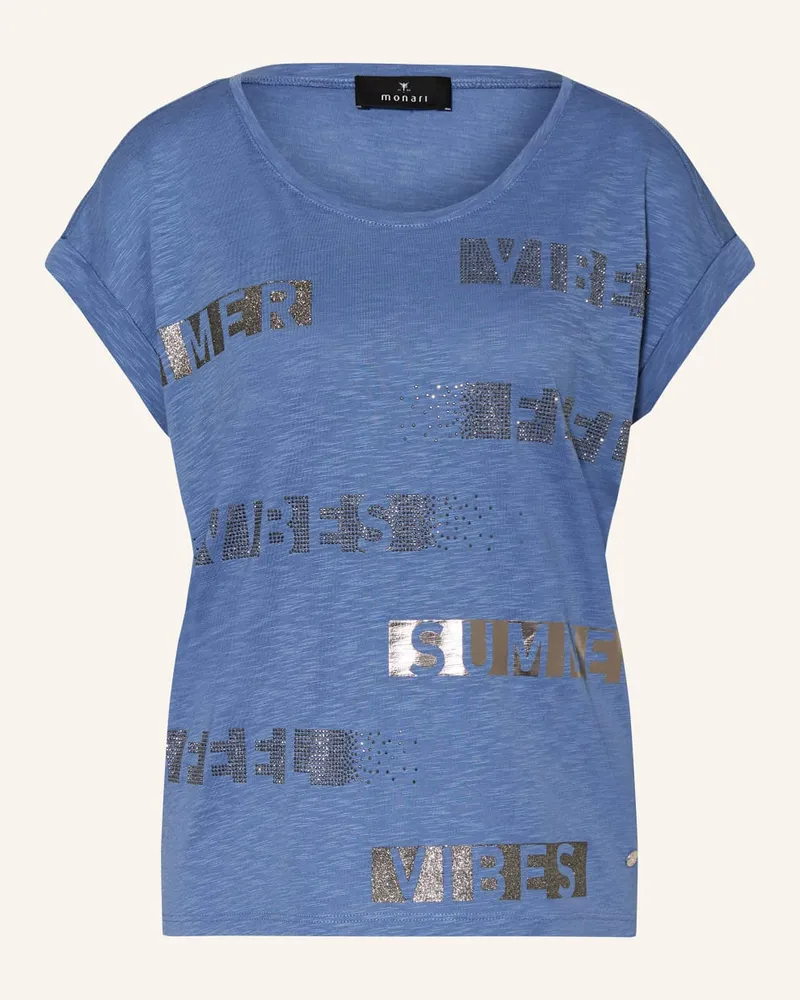 monari T-Shirt mit Schmucksteinen Blau