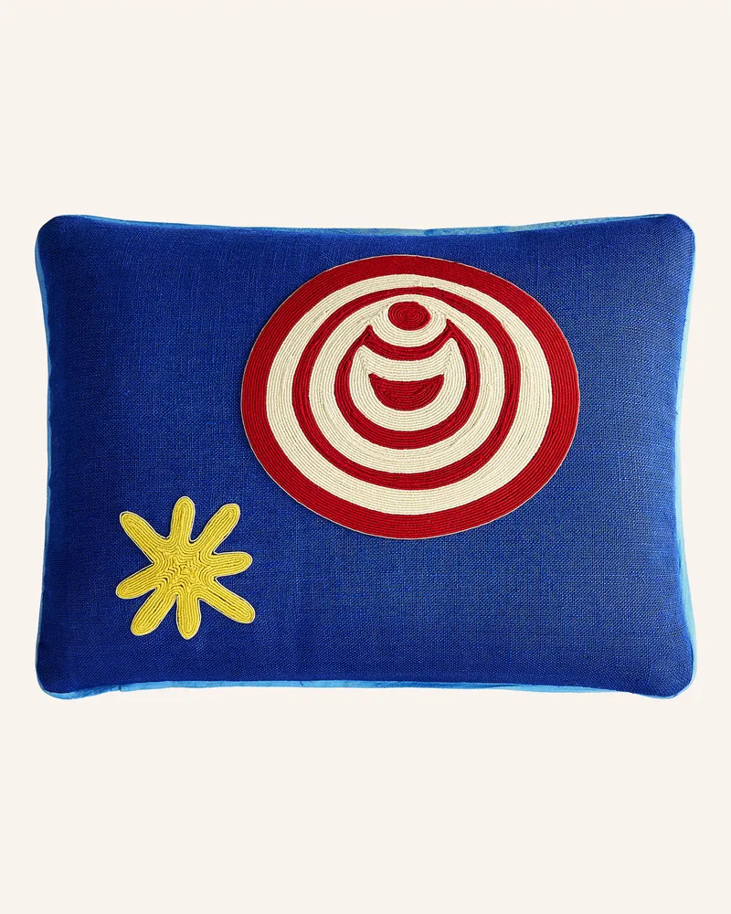 Jonathan Adler Dekokissen Playa blau Blau