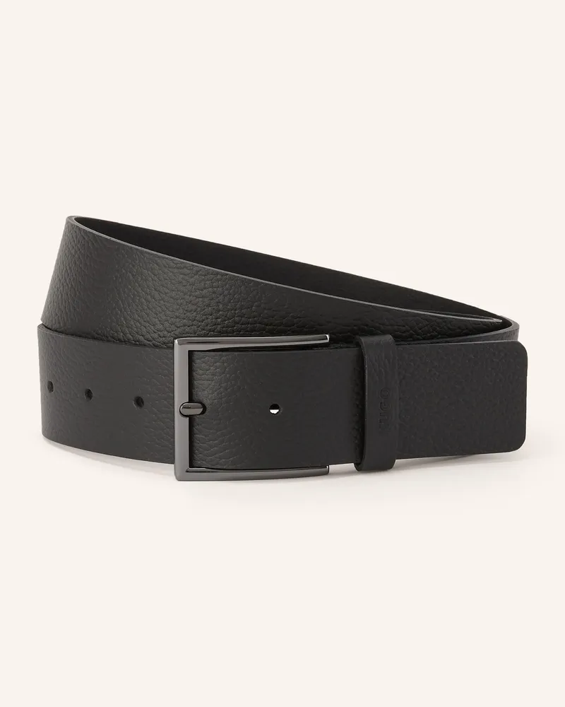HUGO BOSS Ledergürtel GIASPO Schwarz