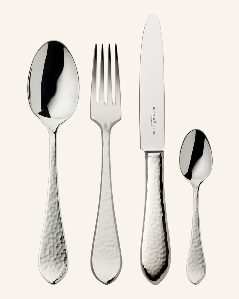ROBBE & BERKING 4-tlg. Besteckset MARTELÉ (925 Sterlingsilber Silber
