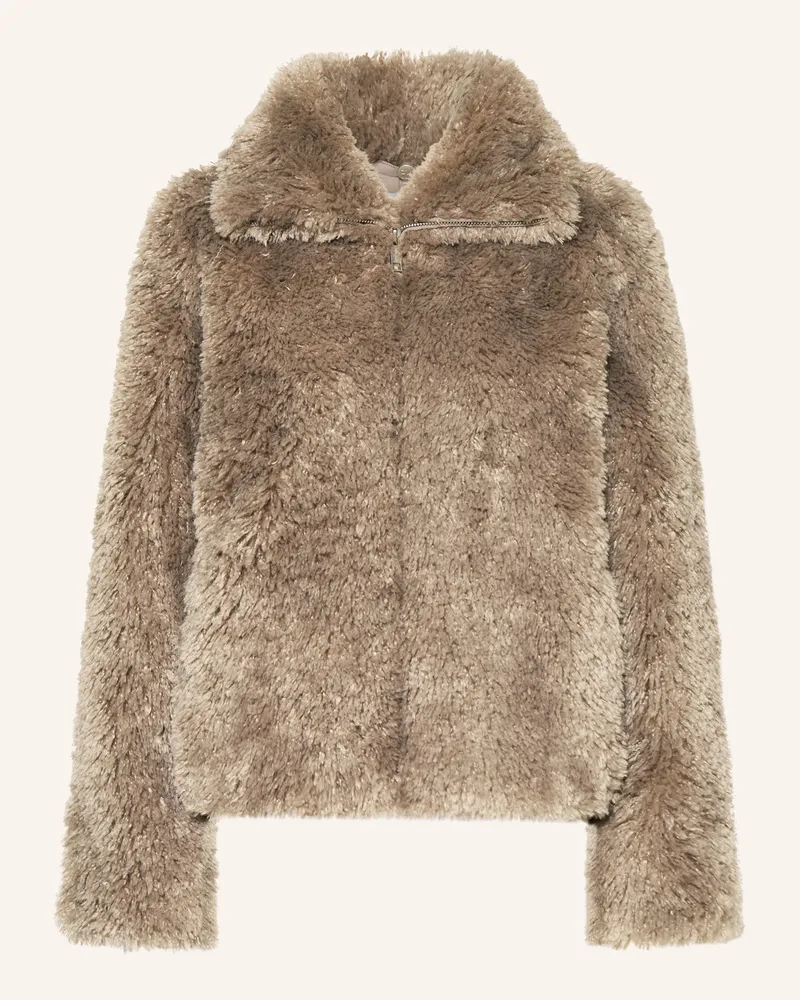 RINO & PELLE Kunstfell-Jacke Taupe