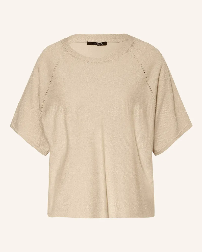 COMMA Strickshirt mit Glitzergarn Gold