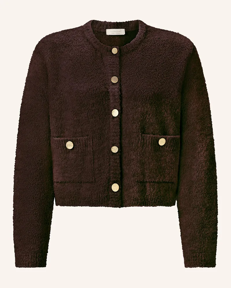 Rich&Royal Kastenjacke aus Bouclé Dunkelbraun