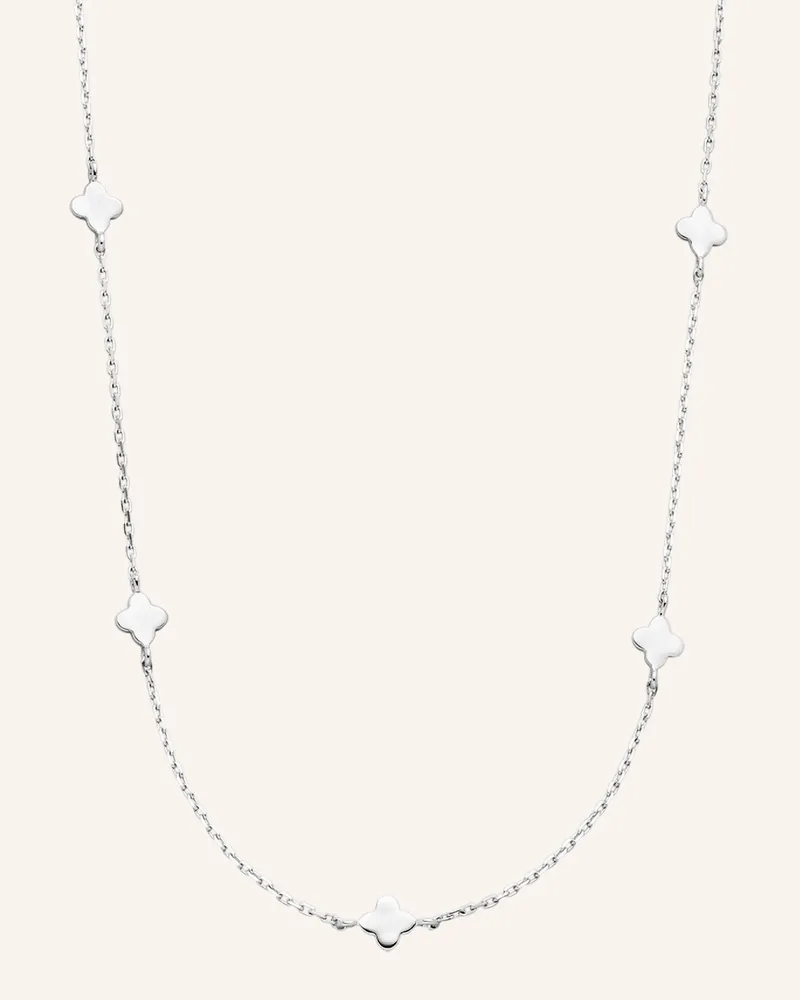 Leaf Halskette Mini Clover Aus 14 Karat Gelbgold silber Weissgold