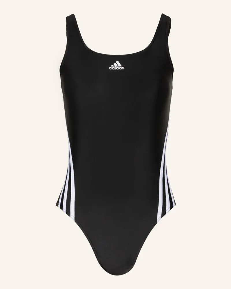 adidas Badeanzug 3-Streifen schwarz Schwarz