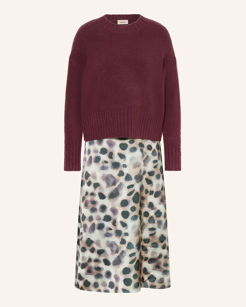 Cartoon Set: Pullover Und Satinkleid lila Fuchsia