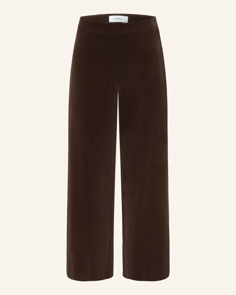 COMMA 7/8-Hose aus Cord Dunkelbraun