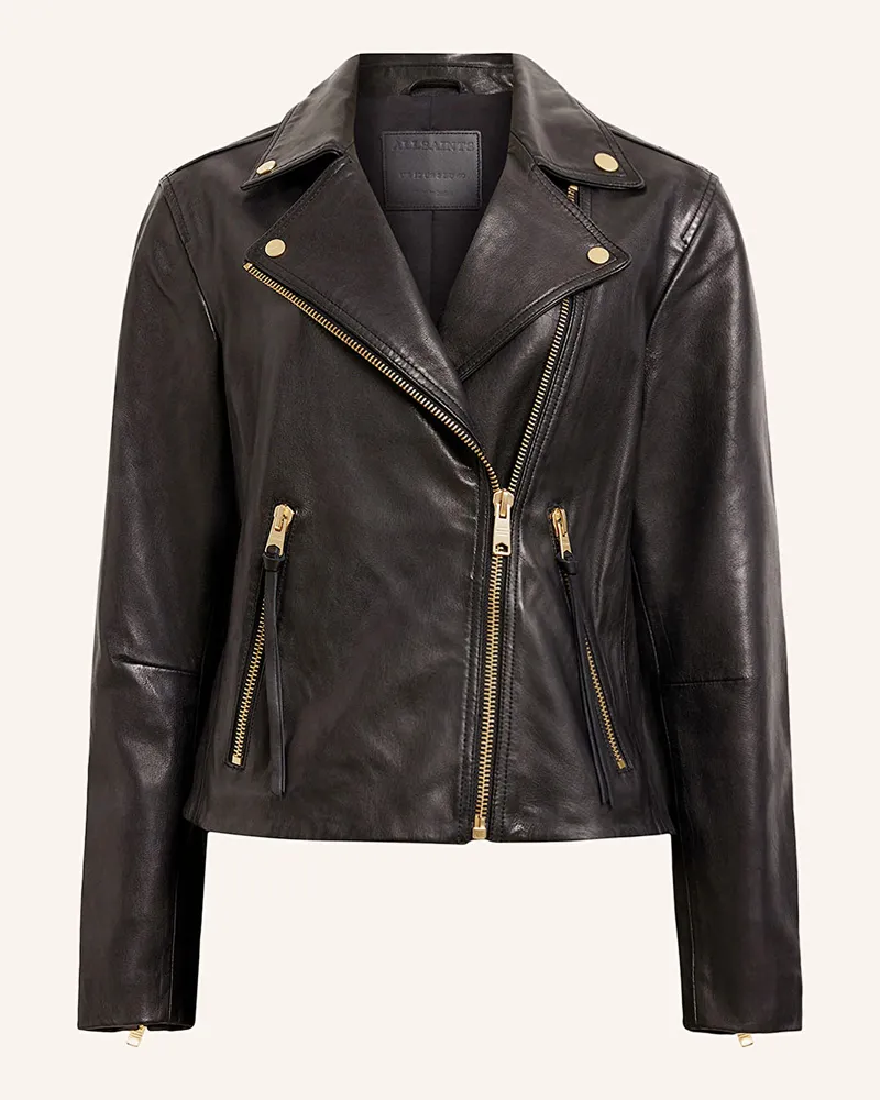 AllSaints Lederjacke Dalby schwarz Schwarz