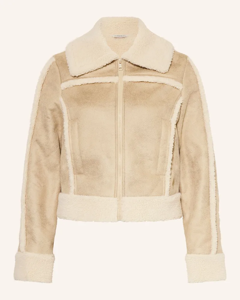 Guess Jacke in Lederoptik Beige