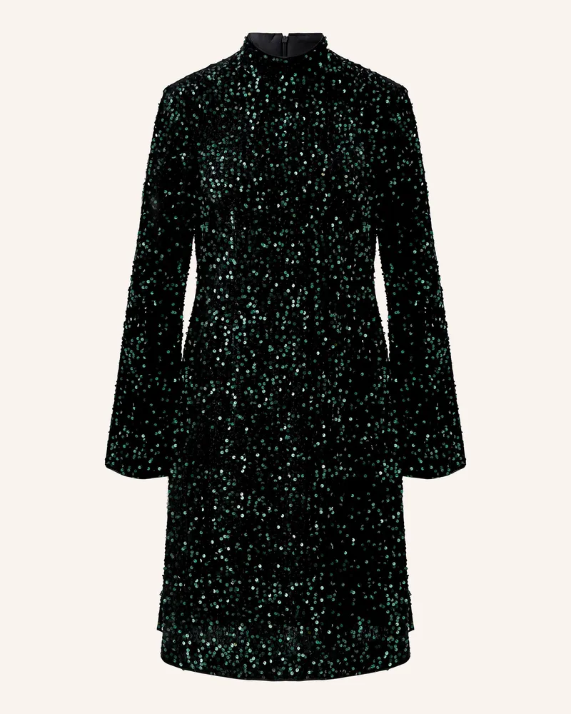 Oui  Kleid Mit Pailletten gruen Dunkelgrün