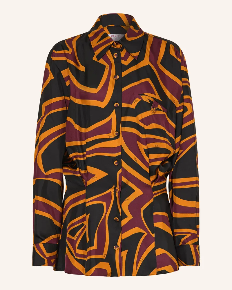 Emilio Pucci Hemdblusenkleid Aus Seide rot Schwarz
