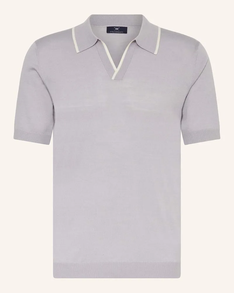 Strokesman's Strick-Poloshirt Grau