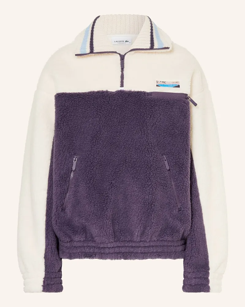 Lacoste Schlupfjacke aus Teddyfell Ecru