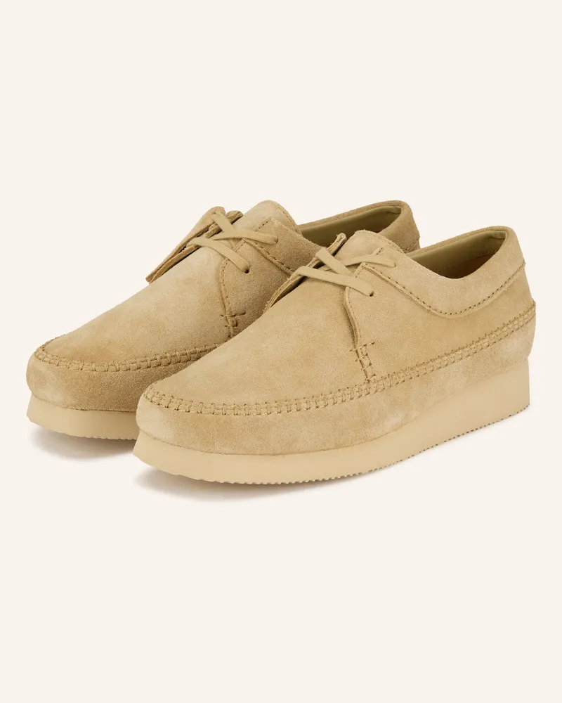 Clarks Schnürer Weaver 2026 beige Hellbraun