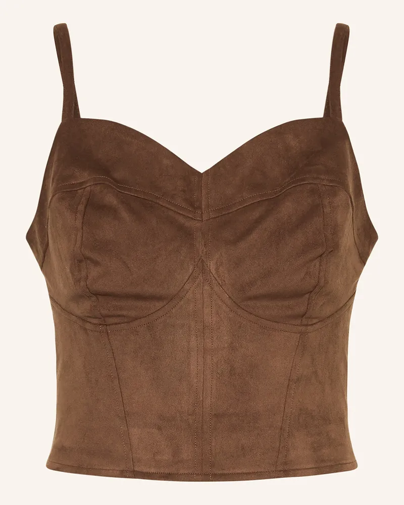 Guess Top In Lederoptik braun Dunkelbraun