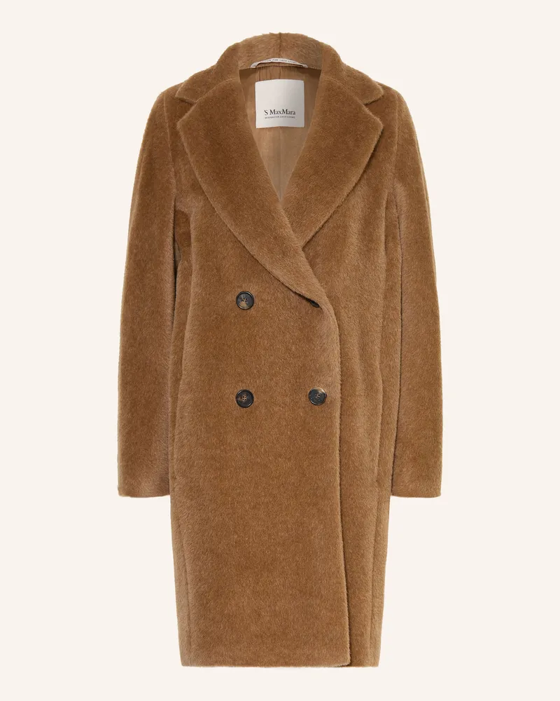 Max Mara Mantel Roseto Mit Alpaka braun Taupe