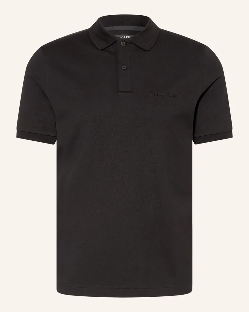 Marc O'Polo Jersey-Poloshirt Regular Fit schwarz Schwarz