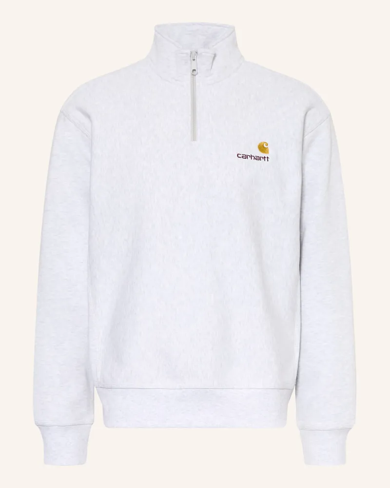 Carhartt WIP Sweat-Troyer American Script grau Hellgrau