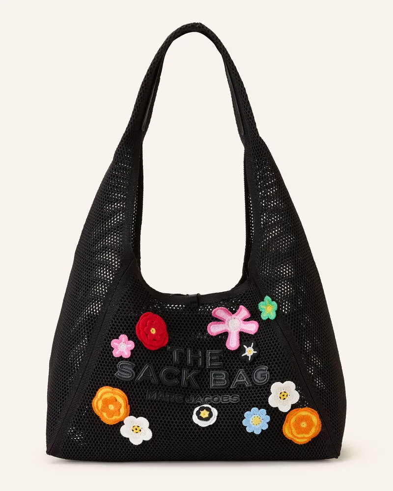 Marc Jacobs Shopper THE DAISY CROCHET SACK BAG mit Pouch Schwarz