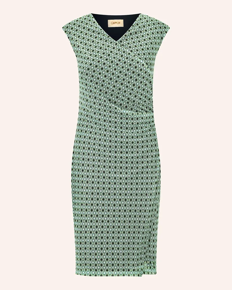 Cartoon Etuikleid in Wickeloptik aus Mesh Grün