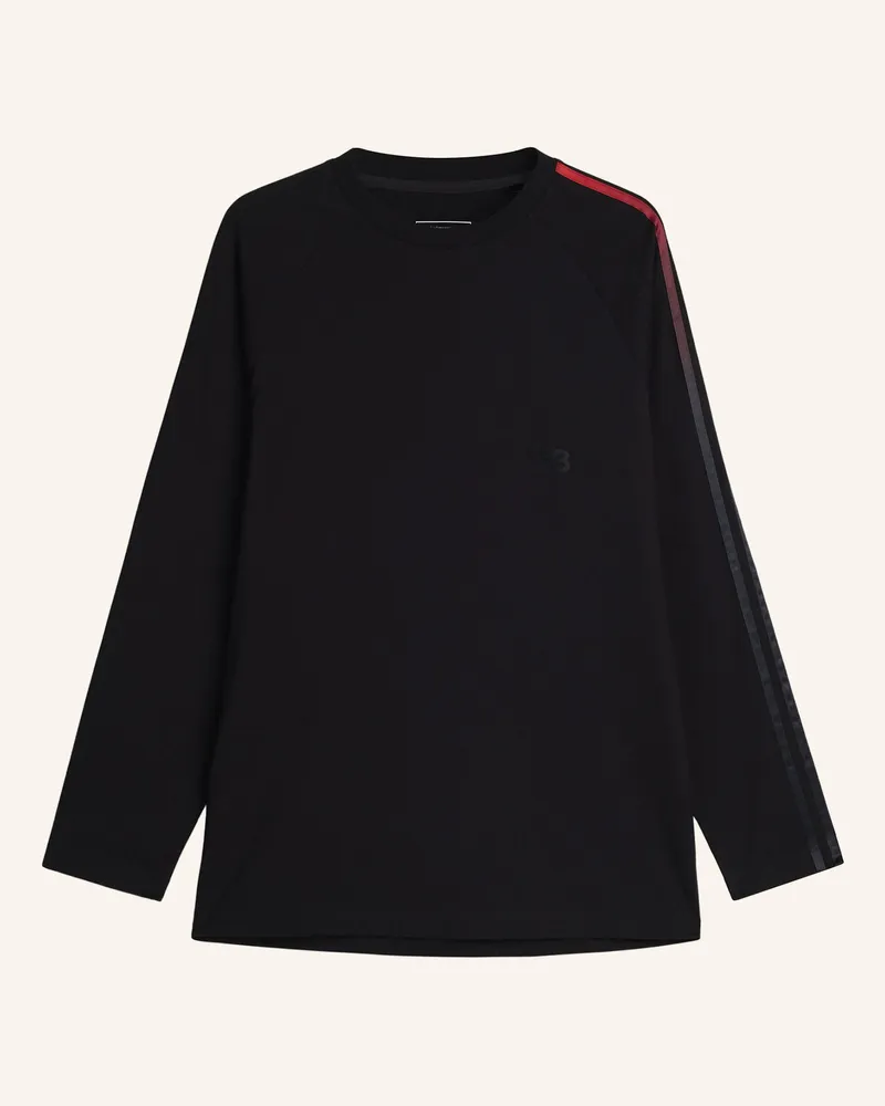 Y-3 Y-3 Oversize Longsleeve T-Shirt Mit Farbverlaufsstreifen schwarz Schwarz