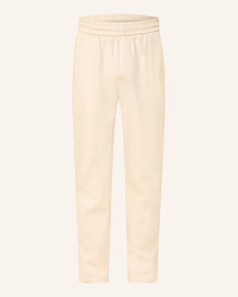 Nowadays Hose Im Jogging-Stil Regular Fit Mit Leinen beige Beige