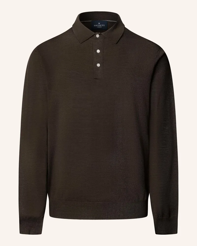 Hackett Pullover Merino Silk Ls Polo gruen Grün