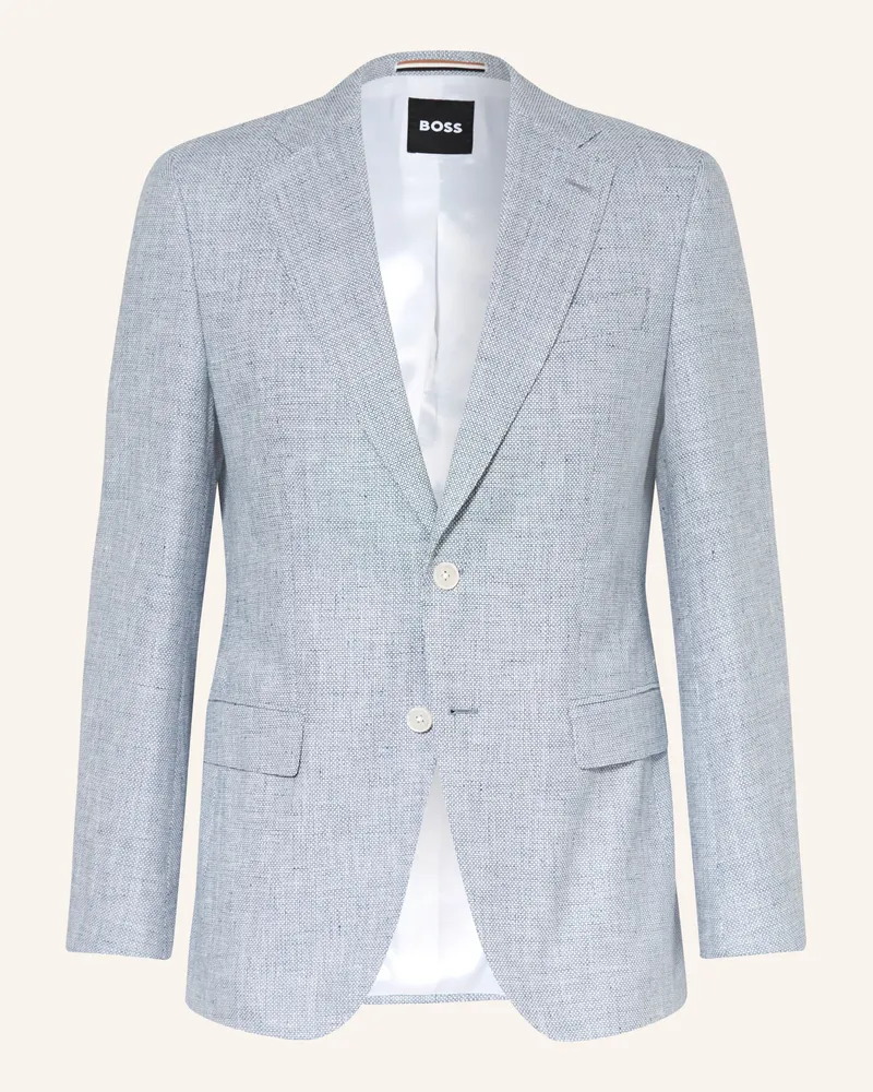 HUGO BOSS Sakko Hutson Regular Fit Mit Leinen blau Blau