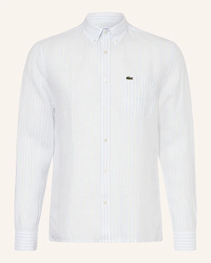 Lacoste Hemd Regular Fit blau Weiss