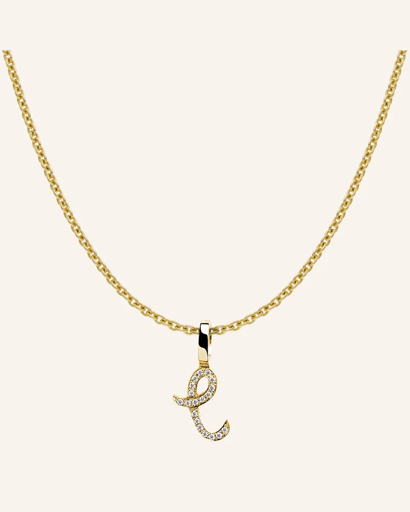 CADA Kette TINY DIAMOND LETTER C Gold