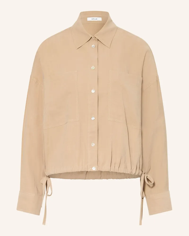 OPUS Hemdbluse Fiberta beige Camel