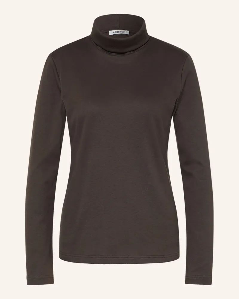 Efixelle Rollkragenshirt braun Dunkelbraun