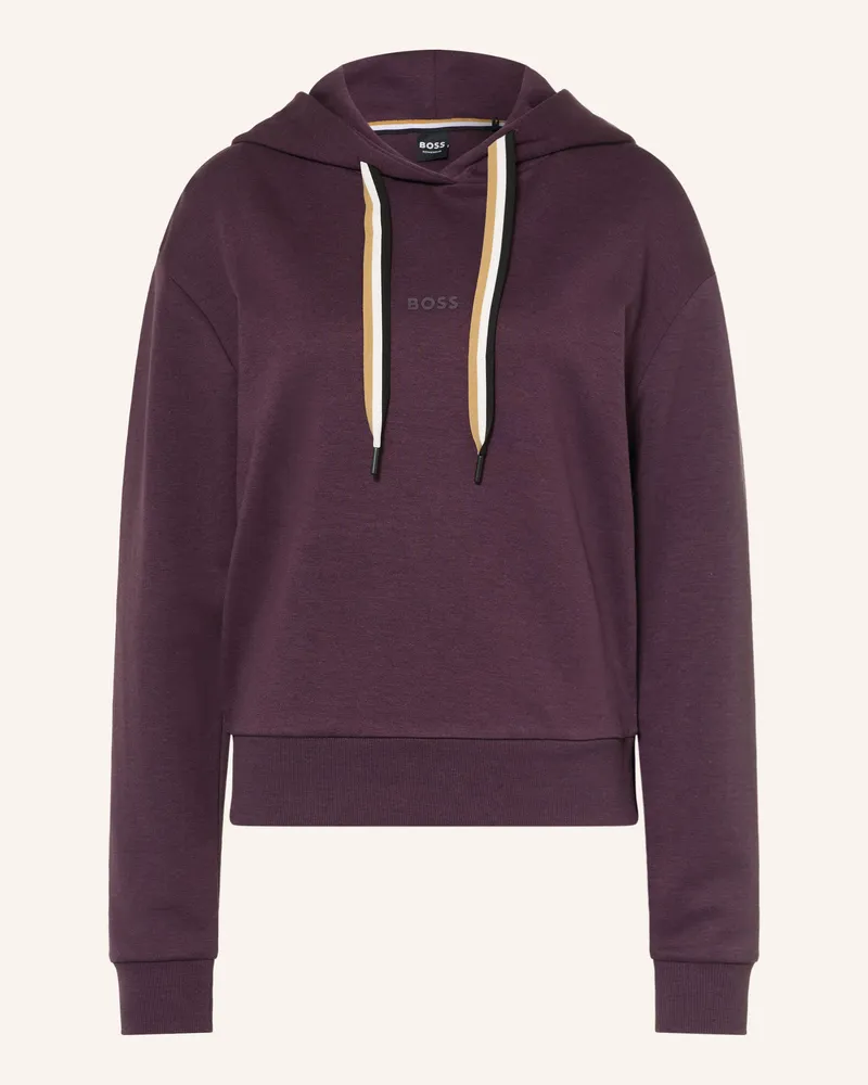 HUGO BOSS Lounge-Hoodie Stripe lila Dunkelrot