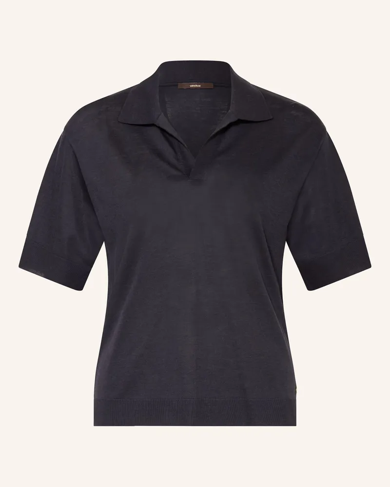 windsor. Strick-Poloshirt blau Dunkelblau