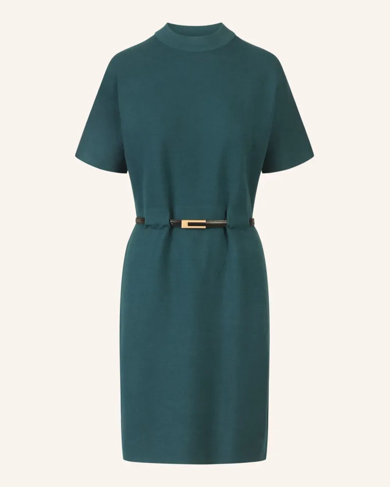 Apart Strickkleid mit Gürtel Dunkelgrün