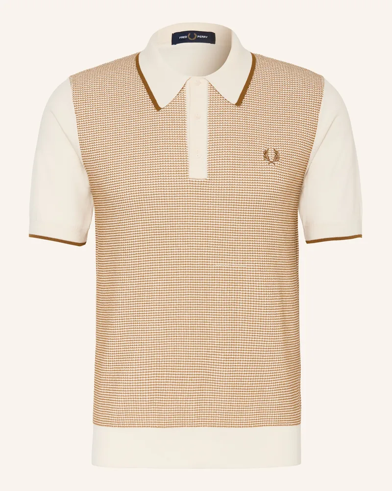 Fred Perry Strick-Poloshirt beige Hellbraun