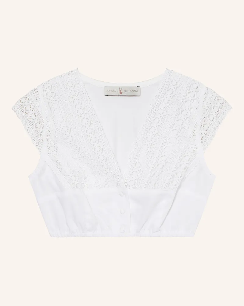 Johann & Johanna Dirndlbluse weiss Weiss