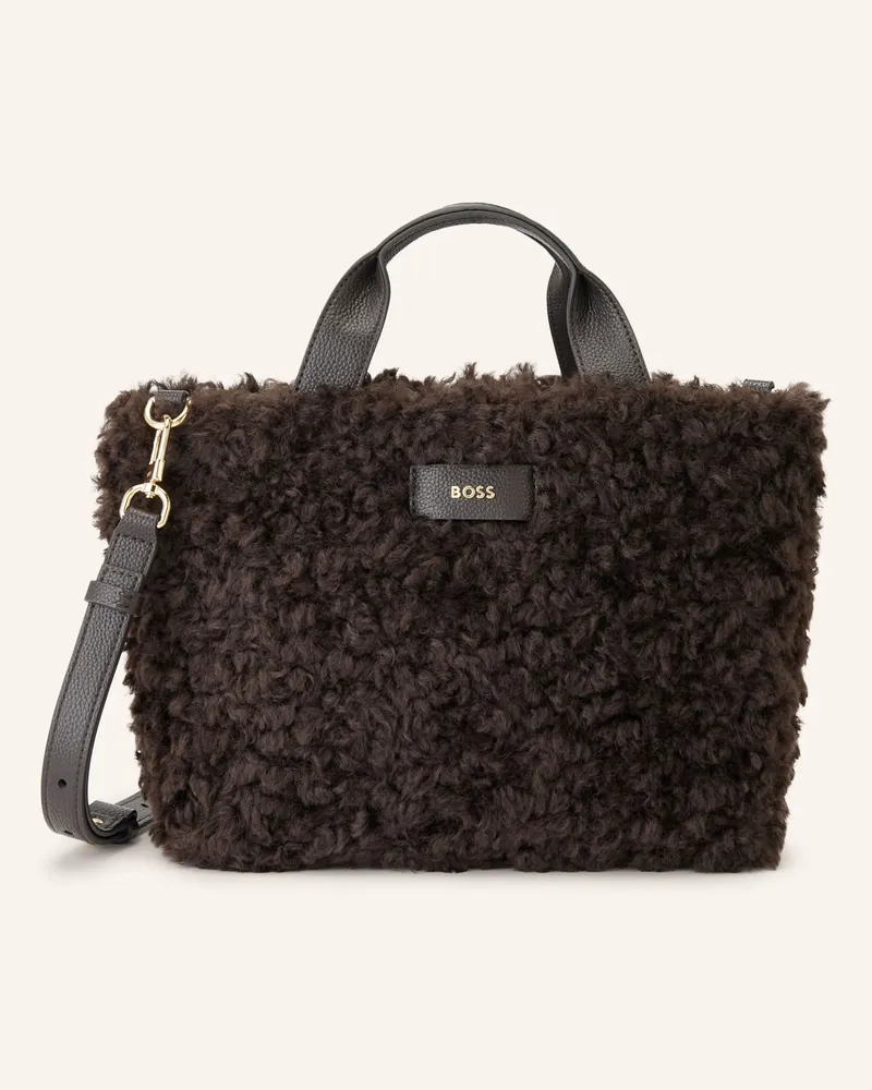 HUGO BOSS Handtasche Palmah Aus Kunstfell braun Dunkelbraun