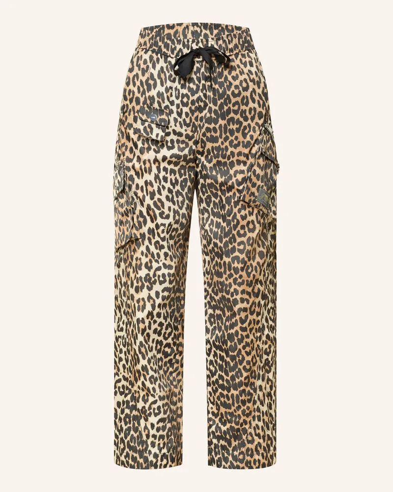 Ganni Cargohose Hellbraun